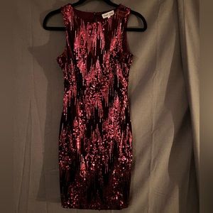 Burgundy Sequin Cocktail Dress